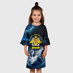 Платье клеш для девочки Военно-морской флот, цвет: 3D-принт — фото 2