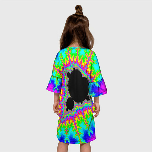 Детское платье Фрактальная кислотная черная дыра - множество Манд / 3D-принт – фото 4