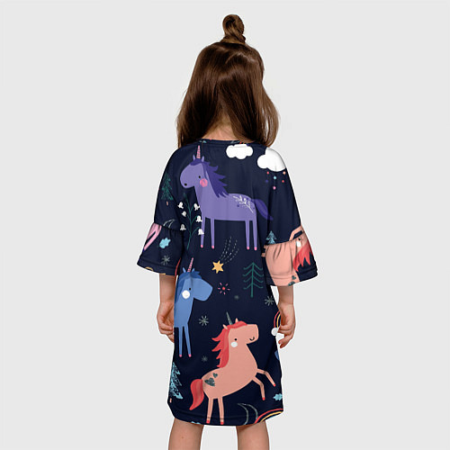 Детское платье ЕДИНОРОЖКИ / 3D-принт – фото 4
