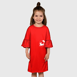 Платье клеш для девочки Корги, цвет: 3D-принт — фото 2