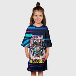 Платье клеш для девочки Моя геройская академия, цвет: 3D-принт — фото 2