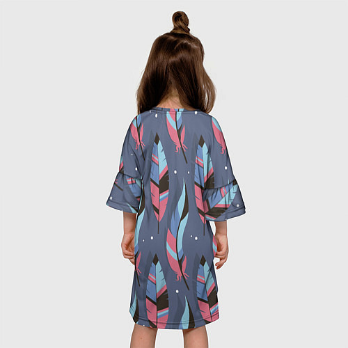 Детское платье Арт с перьями / 3D-принт – фото 4