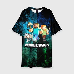 Платье клеш для девочки Minecraft Майнкрафт, цвет: 3D-принт