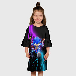 Платье клеш для девочки SONIC, цвет: 3D-принт — фото 2