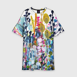 Платье клеш для девочки Watercolor Flowers, цвет: 3D-принт