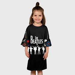 Платье клеш для девочки Beatles, цвет: 3D-принт — фото 2