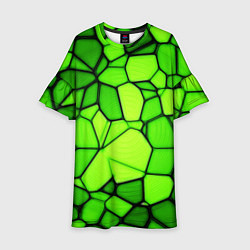 Платье клеш для девочки Зеленая мозаика, цвет: 3D-принт