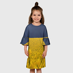 Платье клеш для девочки Рапсовое поле, цвет: 3D-принт — фото 2