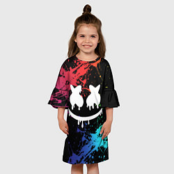 Платье клеш для девочки Marshmello, цвет: 3D-принт — фото 2