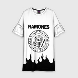 Платье клеш для девочки RAMONES, цвет: 3D-принт