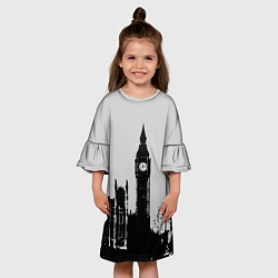 Платье клеш для девочки Город, цвет: 3D-принт — фото 2
