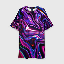 Платье клеш для девочки Abstract Fluid, цвет: 3D-принт
