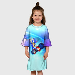Платье клеш для девочки Соник, цвет: 3D-принт — фото 2