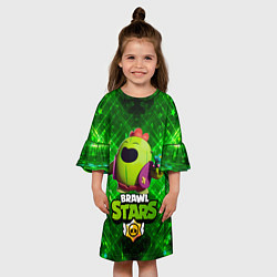 Платье клеш для девочки Brawn stars Spike Спайк, цвет: 3D-принт — фото 2