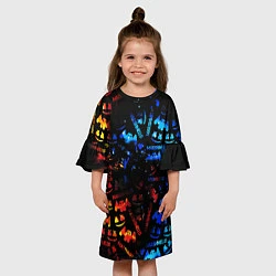 Платье клеш для девочки MARSMELLO FIRE, цвет: 3D-принт — фото 2