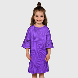 Платье клеш для девочки Квадраты в квадратах, цвет: 3D-принт — фото 2