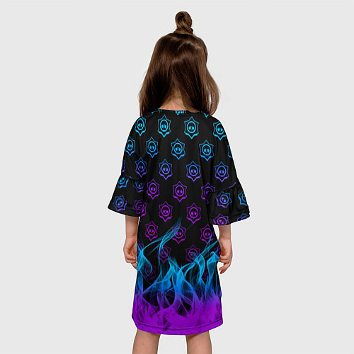 Детское платье Brawl stars leon shark / 3D-принт – фото 4