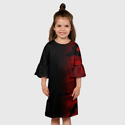 Платье клеш для девочки RED BLACK MILITARY CAMO, цвет: 3D-принт — фото 2