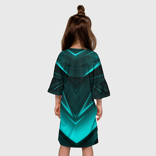 Детское платье NEON GEOMETRY STRIPES / 3D-принт – фото 4