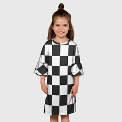 Платье клеш для девочки Шахматка, цвет: 3D-принт — фото 2