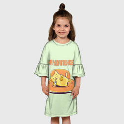 Платье клеш для девочки На удаленке, цвет: 3D-принт — фото 2