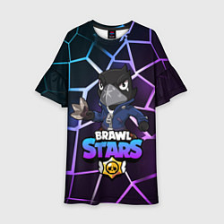 Платье клеш для девочки BRAWL STARS CROW, цвет: 3D-принт