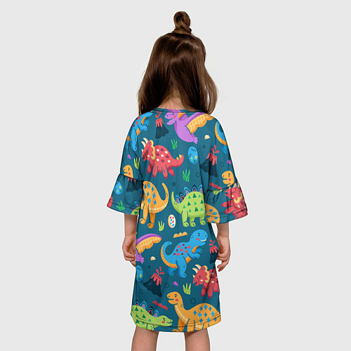 Детское платье Арт с динозаврами / 3D-принт – фото 4