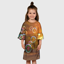 Платье клеш для девочки Мыльные пузыри, цвет: 3D-принт — фото 2