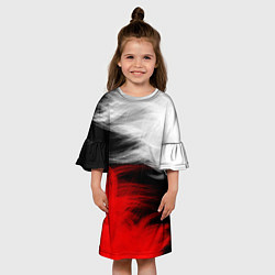 Платье клеш для девочки ПЕРЬЯ, цвет: 3D-принт — фото 2