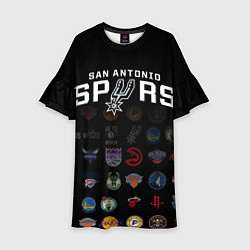 Платье клеш для девочки San Antonio Spurs 2, цвет: 3D-принт