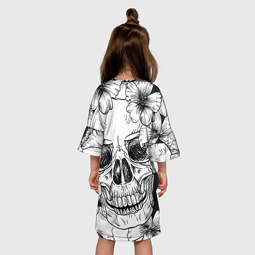 Детское платье Цветочный череп / 3D-принт – фото 4