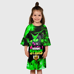 Платье клеш для девочки Brawl Stars Virus 8-Bit, цвет: 3D-принт — фото 2