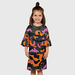 Платье клеш для девочки КАМУФЛЯЖ COLOR, цвет: 3D-принт — фото 2
