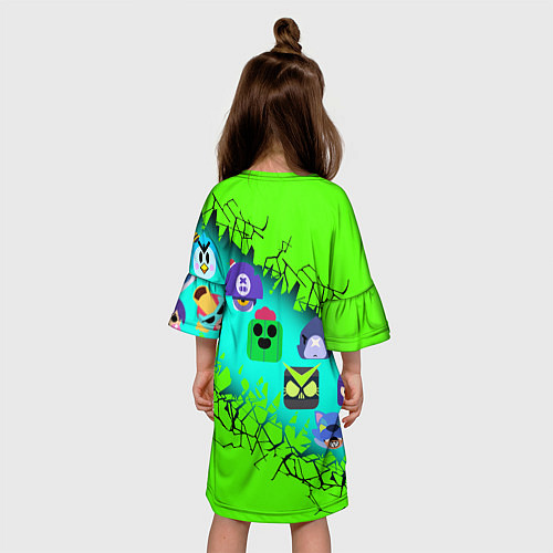 Детское платье LEON LEGENDARY BRAWL STARS / 3D-принт – фото 4