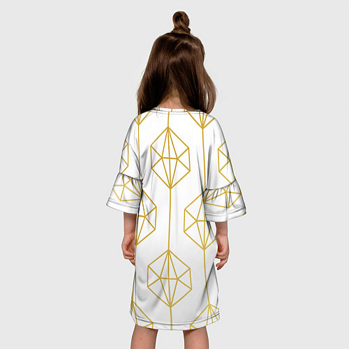 Детское платье Геометрический орнамент золото / 3D-принт – фото 4