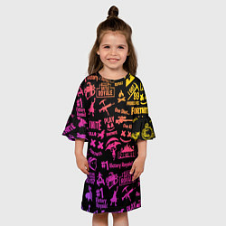 Платье клеш для девочки FORTNITE PARTY EVENT, цвет: 3D-принт — фото 2