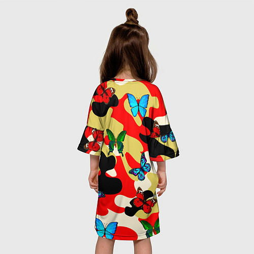 Детское платье Камуфляжные бабочки / 3D-принт – фото 4
