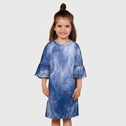 Платье клеш для девочки Облака в небе, цвет: 3D-принт — фото 2