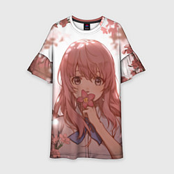 Платье клеш для девочки Koe no Katachi, цвет: 3D-принт