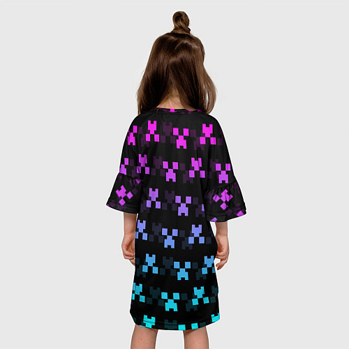 Детское платье MINECRAFT CREEPER NEON / 3D-принт – фото 4