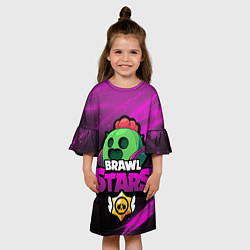 Платье клеш для девочки СПАЙК BRAWL STARS, цвет: 3D-принт — фото 2