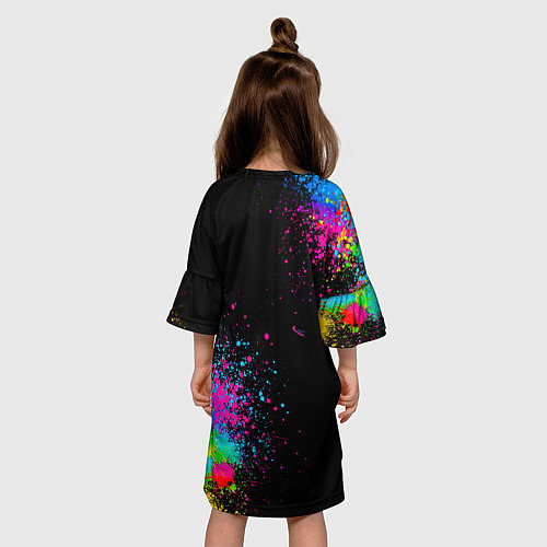 Детское платье Брызги красок / 3D-принт – фото 4
