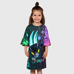 Платье клеш для девочки Brawl Stars CROW, цвет: 3D-принт — фото 2