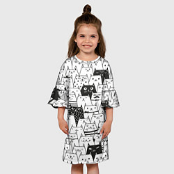 Платье клеш для девочки КОТЫ WHITE, цвет: 3D-принт — фото 2