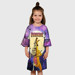 Платье клеш для девочки Peely Fortnitemare, цвет: 3D-принт — фото 2