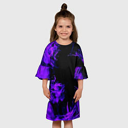 Платье клеш для девочки ФИОЛЕТОВЫЙ ОГОНЬ, цвет: 3D-принт — фото 2
