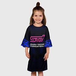 Платье клеш для девочки SUBARU STI Z, цвет: 3D-принт — фото 2