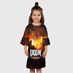 Платье клеш для девочки DOOM ETERNAL, цвет: 3D-принт — фото 2