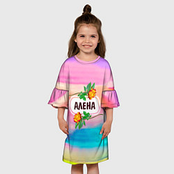 Платье клеш для девочки Алена, цвет: 3D-принт — фото 2