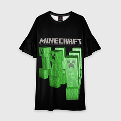 Платье клеш для девочки MINECRAFT CREEPER, цвет: 3D-принт